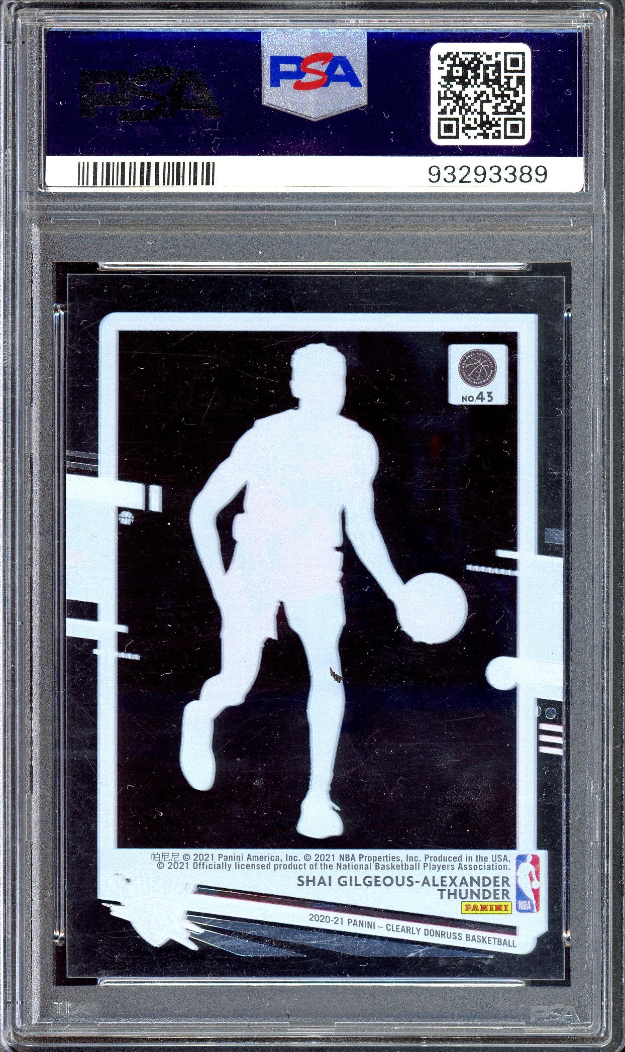 Shai Gilgeous-Alexander Autogramm - Authentifiziert von PSA - 2020 Clearly Donruss