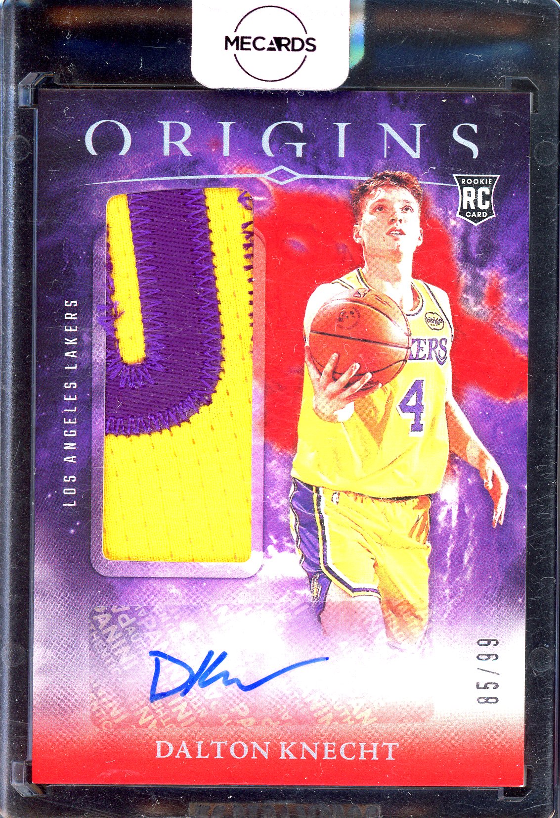 Dalton Knecht Rookie Autogramm mit Trikotstück - Limitiert auf 99 - 2024-25 Panini Origins